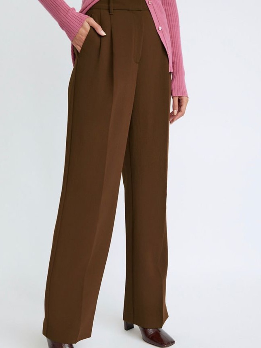 Wilfred Effortless Pants In Dark Brown Cognac